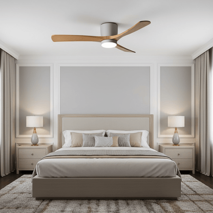 Modern Wooden LED Ceiling Fan Light