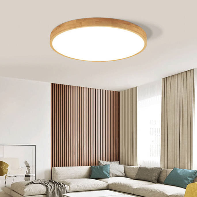 Modern Wood Trim LED Ceiling Light