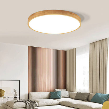 Modern Wood Trim LED Ceiling Light