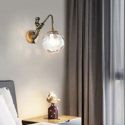 Vintage Mermaid Globe Wall Lamp