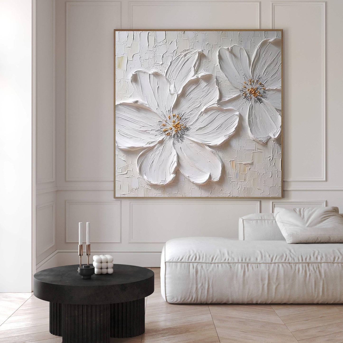 Sculpted Blossom Canvas Painting