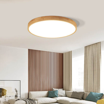 Modern Wood Trim LED Ceiling Light