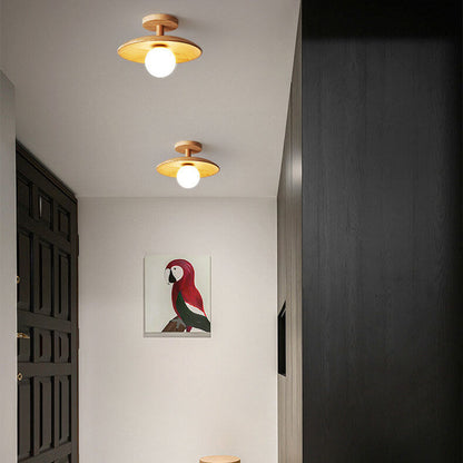 Modern Wooden Dome Globe Ceiling Light