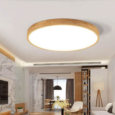 Modern Wood Trim LED Ceiling Light