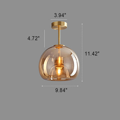 Modern Smoked Glass Globe Ceiling Light