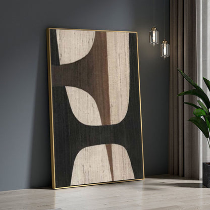 Textured Geometric Canvas Painting