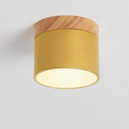 Modern Nordic Wood Accent LED Ceiling Light