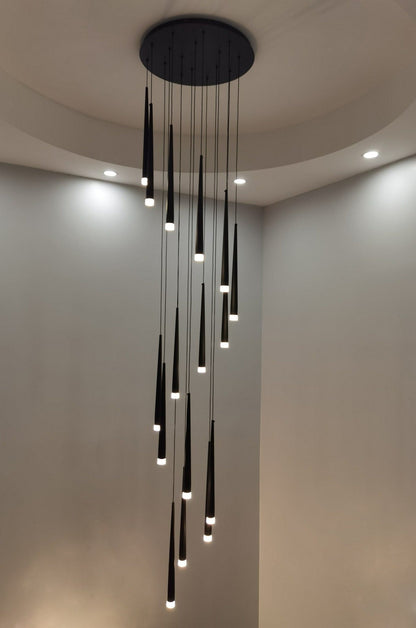 Gold Tube Chandelier