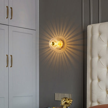 Crystal Sunburst Glow Flush Mount Light