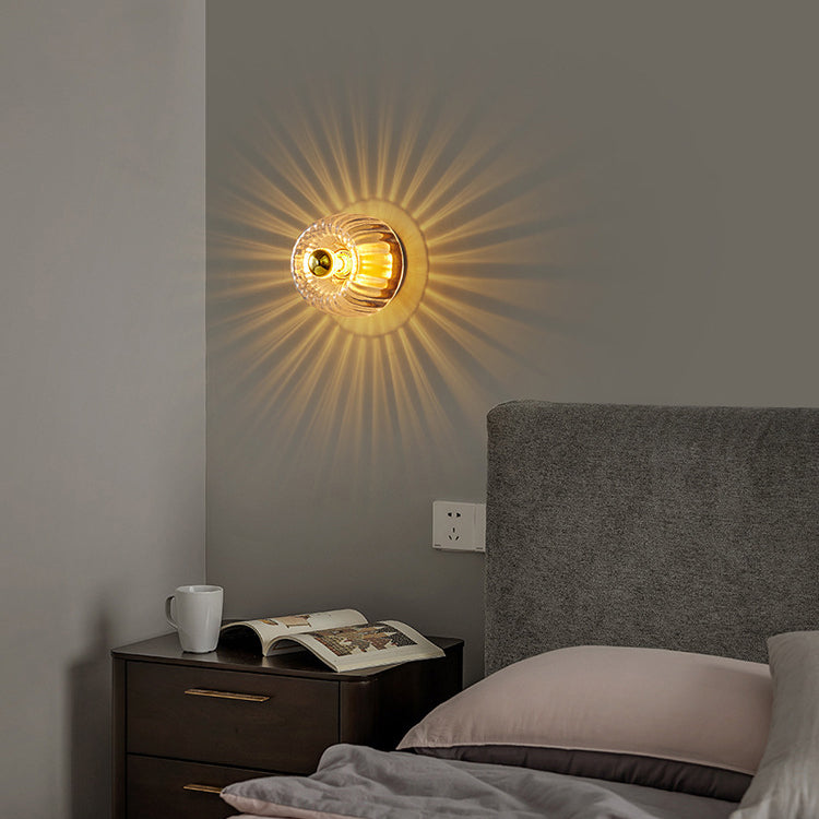 Crystal Sunburst Glow Flush Mount Light