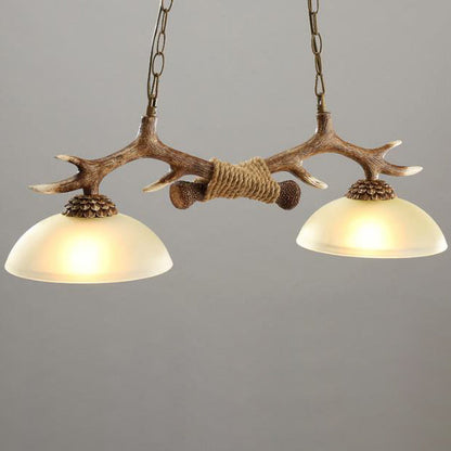 Rustic Antler Double Pendant Ceiling Light