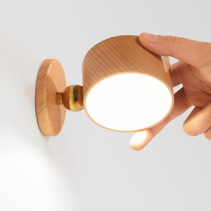 Rechargeable Wooden LED Wall Light