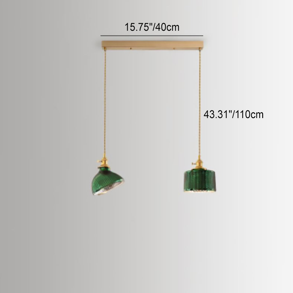 Modern Green Glass Double Pendant Ceiling Light