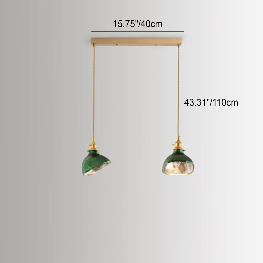 Modern Green Glass Double Pendant Ceiling Light