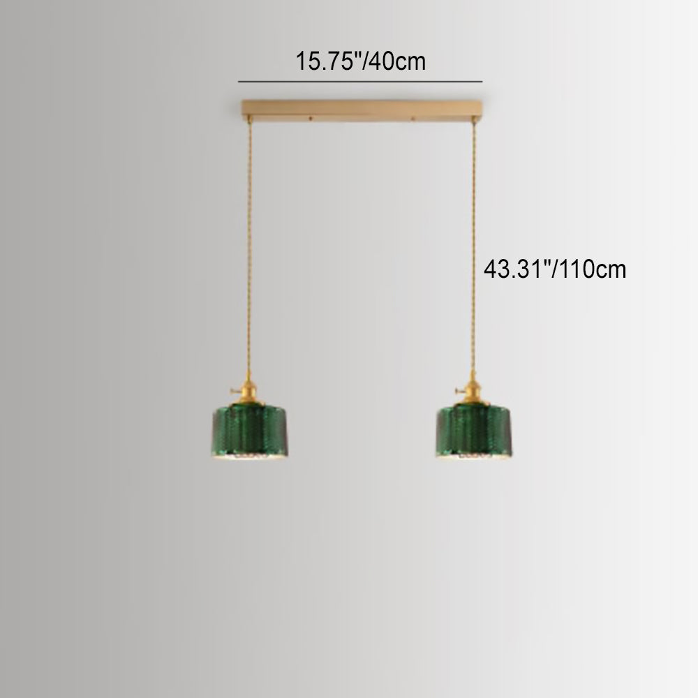 Modern Green Glass Double Pendant Ceiling Light