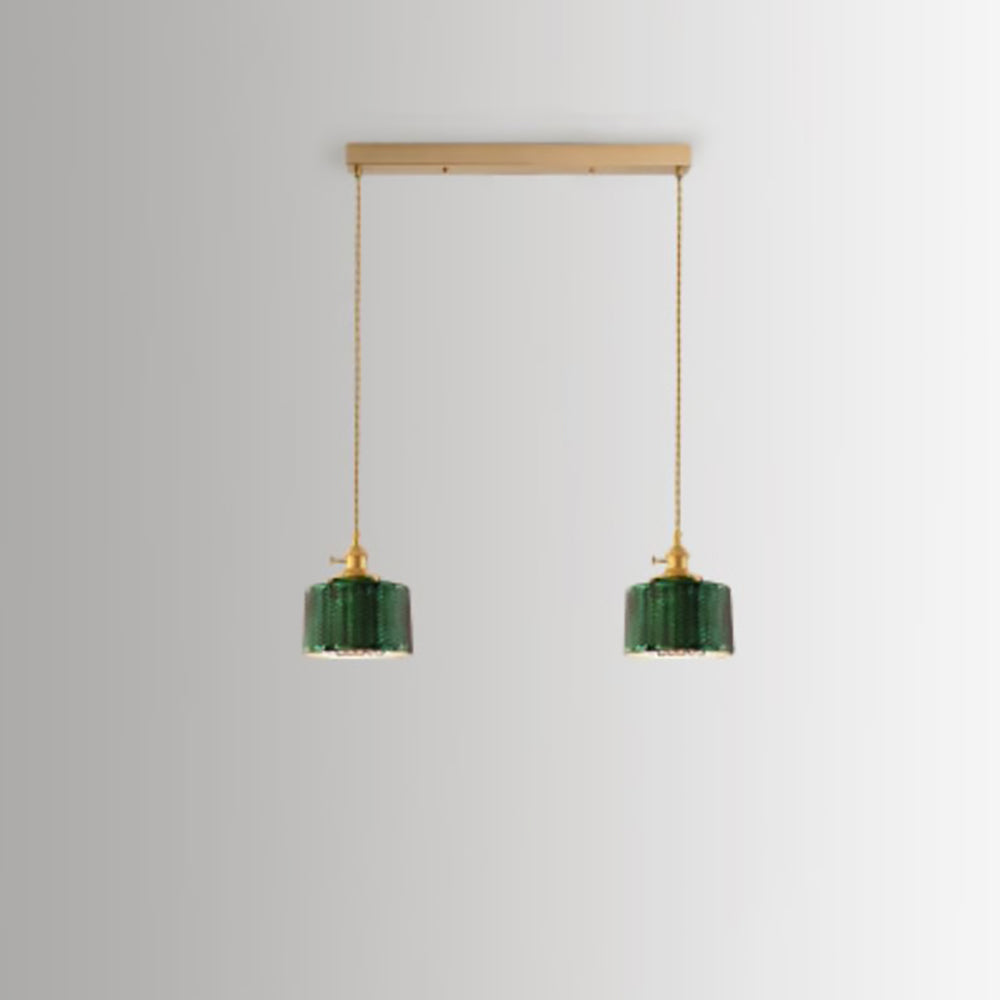 Modern Green Glass Double Pendant Ceiling Light