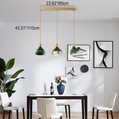 Modern Green Glass Double Pendant Ceiling Light
