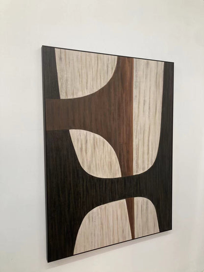 Textured Geometric Canvas Painting