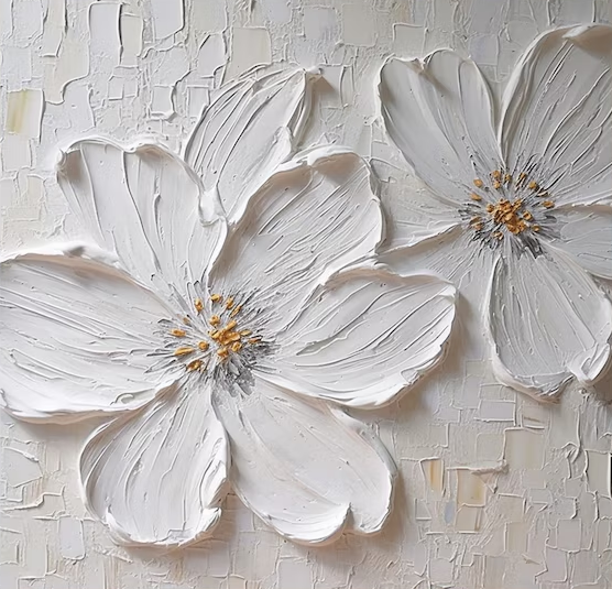 Sculpted Blossom Canvas Painting