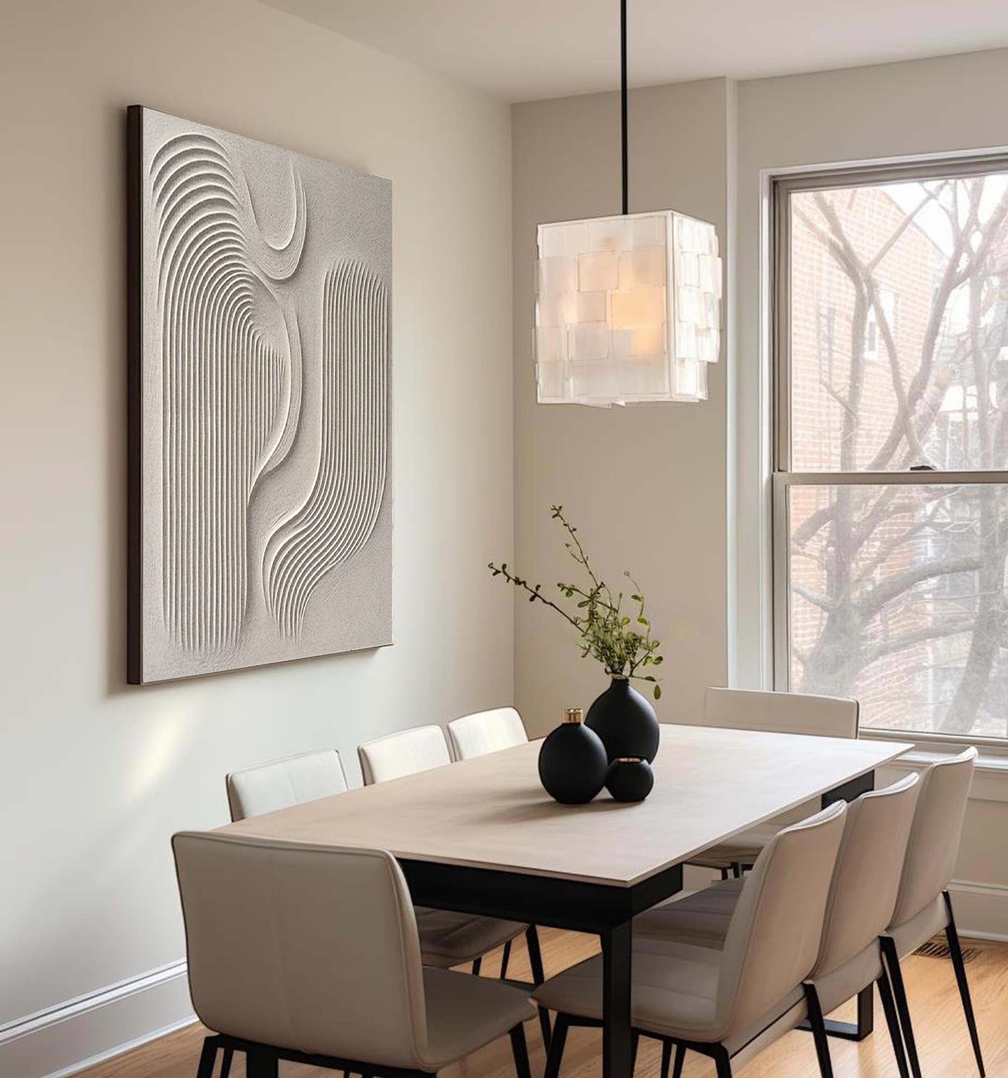 Beige Wave Texture Painting