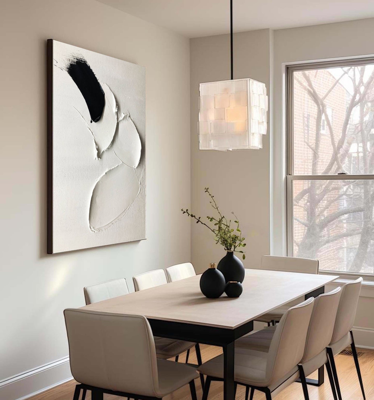 Minimalist Sculpted Canvas Painting