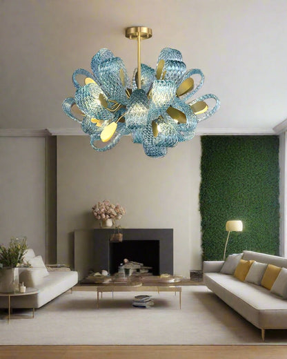 Glass Leaf  Chandelier