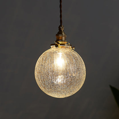 Vintage Crackle Glass Pendant Light