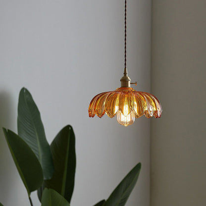 Scalloped Glass Pendant Light