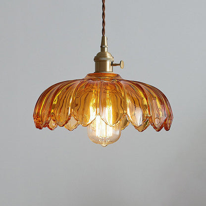 Scalloped Glass Pendant Light