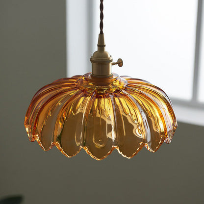 Scalloped Glass Pendant Light