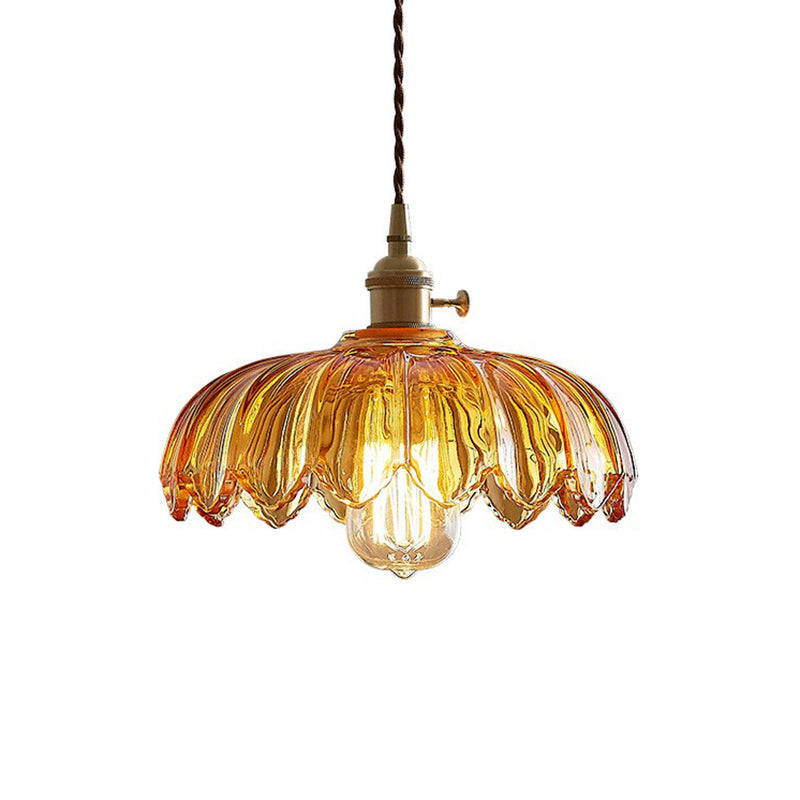 Scalloped Glass Pendant Light