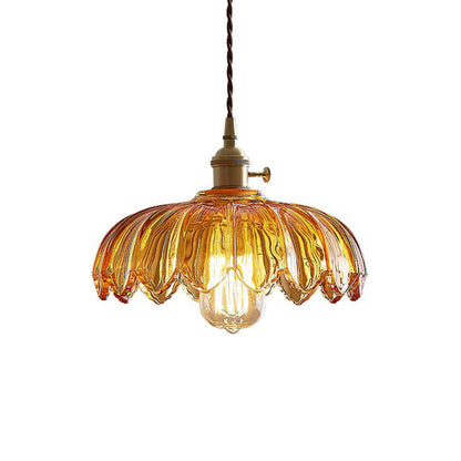 Scalloped Glass Pendant Light