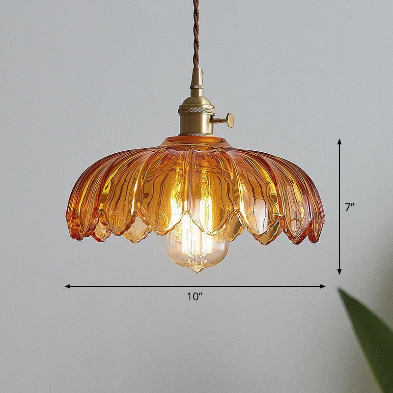 Scalloped Glass Pendant Light