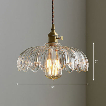 Scalloped Glass Pendant Light