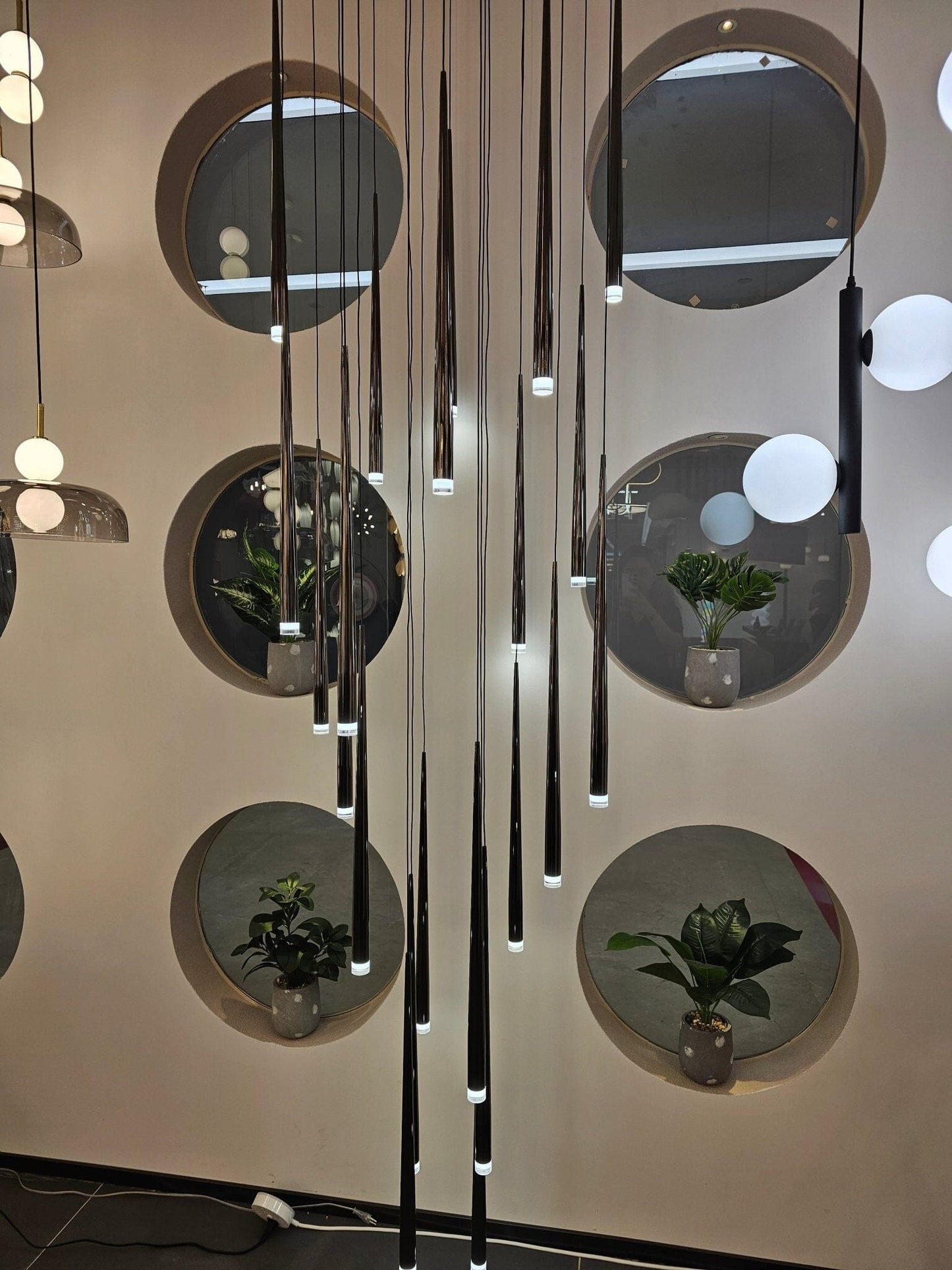 Gold Tube Chandelier