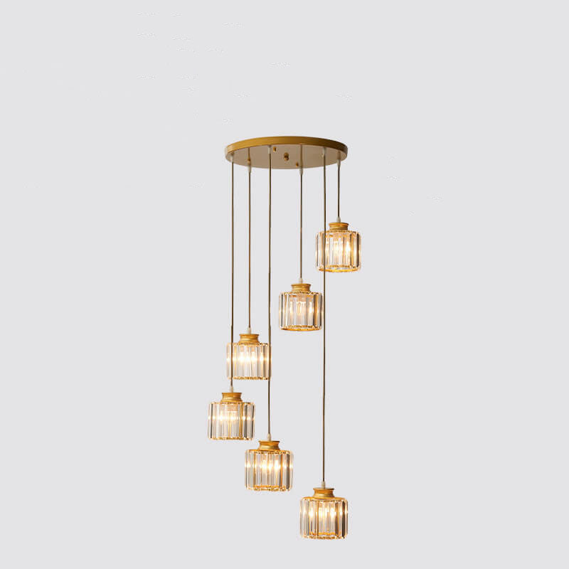 Luxury Multi-Light Glass Staircase Pendant Chandelier