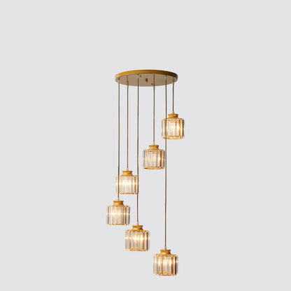 Luxury Multi-Light Glass Staircase Pendant Chandelier