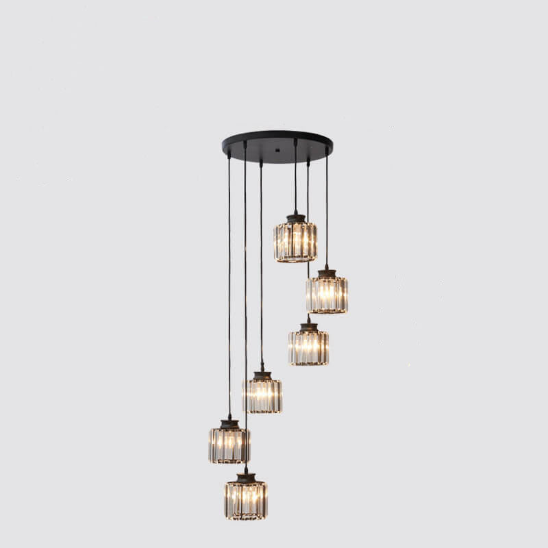Luxury Multi-Light Glass Staircase Pendant Chandelier