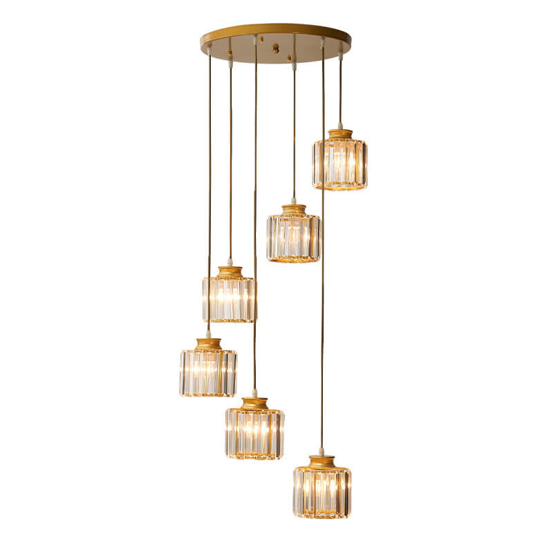 Luxury Multi-Light Glass Staircase Pendant Chandelier