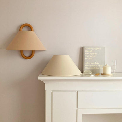 Wood Frame Fabric Shade Wall Lamp