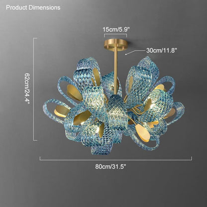 Glass Leaf  Chandelier