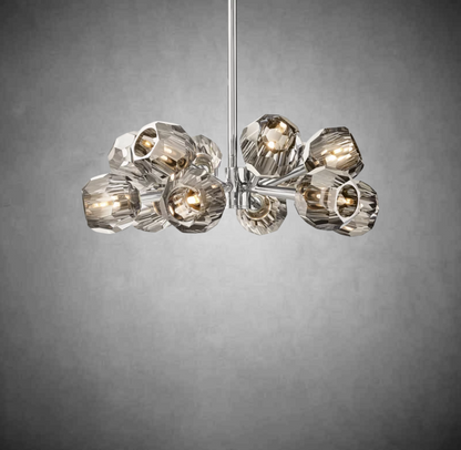 Crystal Orb Brass Chandelier