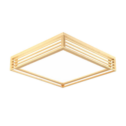 Japanese Style Wooden Frame LED Ceiling Light