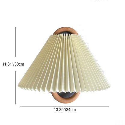 Modern Wooden Fabric Shade Wall Lamp with Plug-In Option