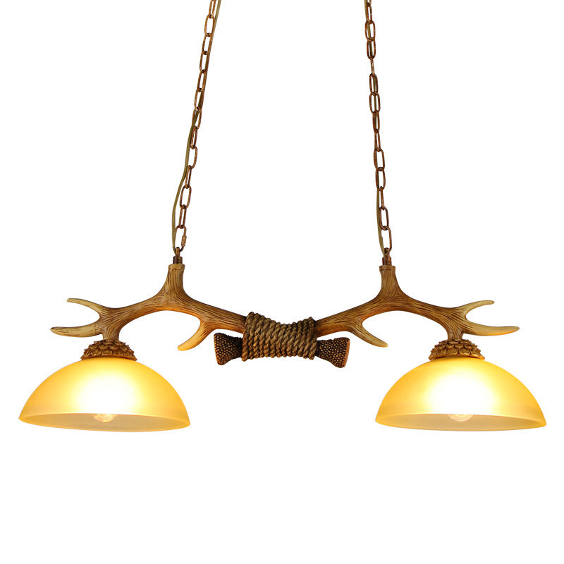 Rustic Antler Double Pendant Ceiling Light