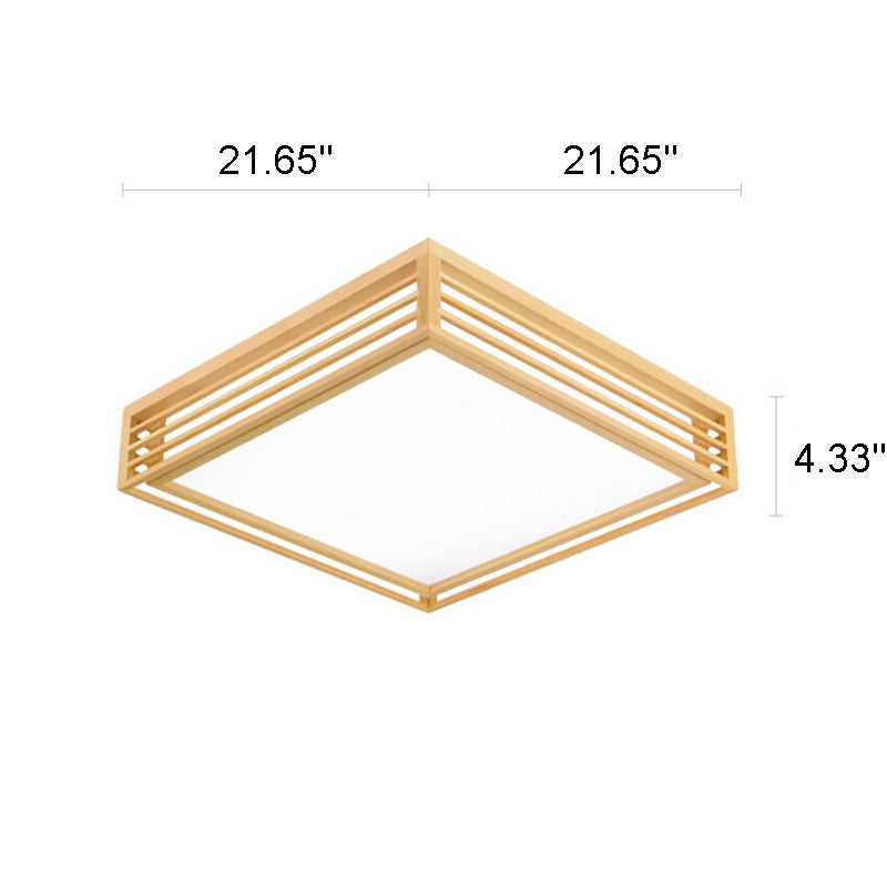 Japanese Style Wooden Frame LED Ceiling Light