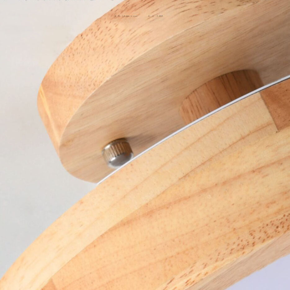 Scandinavian Wood Accent Round Ceiling Light