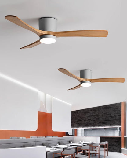 Modern Wooden LED Ceiling Fan Light