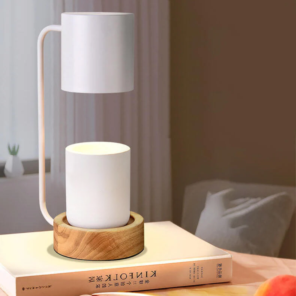 Japanese Minimalist Wood Base Table Lamp with Dimming Function