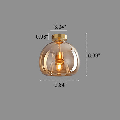 Modern Smoked Glass Globe Ceiling Light